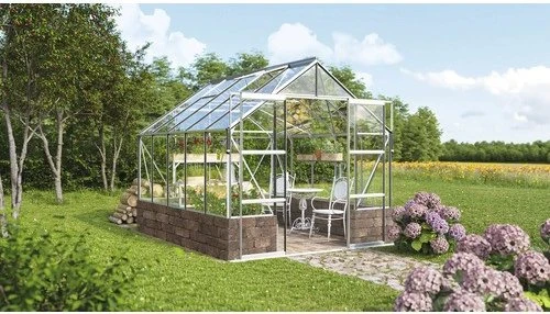 Vitavia Cassandra 8300 ESG 3mm Gewächshaus inkl. Sockel alu/herbstlaub