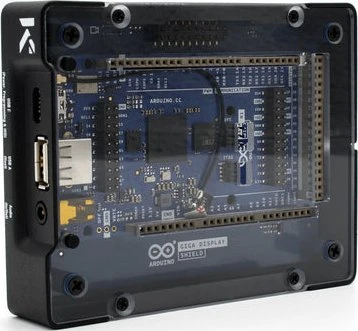 KKSB Aluminiumgehäuse für Arduino GIGA Display Shield/GIGA R1 WiFi, inkl. Display Stand, schwarz