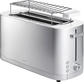 Zwilling Enfinigy Langschlitz-Toaster mit Brötchenaufsatz silber