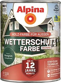 Alpina Farben Wetterschutzfarbe deckend außen moosgrün1, 2.5l