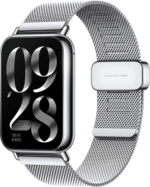 Xiaomi Leather Quick Release Strap für Smart Band 8 Pro silber