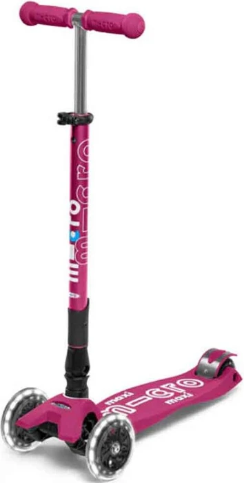 Micro Maxi Micro Deluxe Foldable LED Kickboard berry red