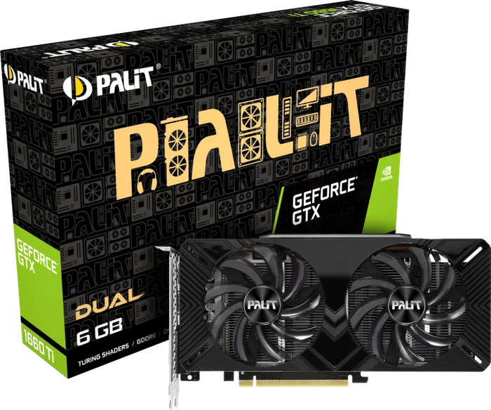 Palit GeForce GTX 1660 Ti Dual, 6GB GDDR6, DVI, HDMI, DP