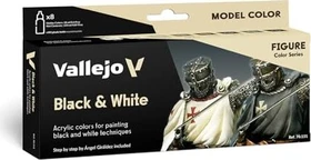 Vallejo Model Color Black & White Farbset, 8-tlg.