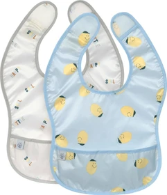 Lässig Lätzchen mit Auffangschutz Happy Fruits Zitrone, 2 Stück