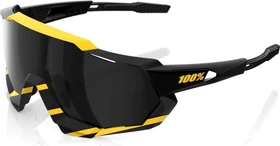 100% Speedtrap soft tact hazard/black mirror lens