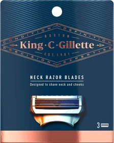 Gillette King C. Hals- und Wangen Rasierklinge, 3 Stück