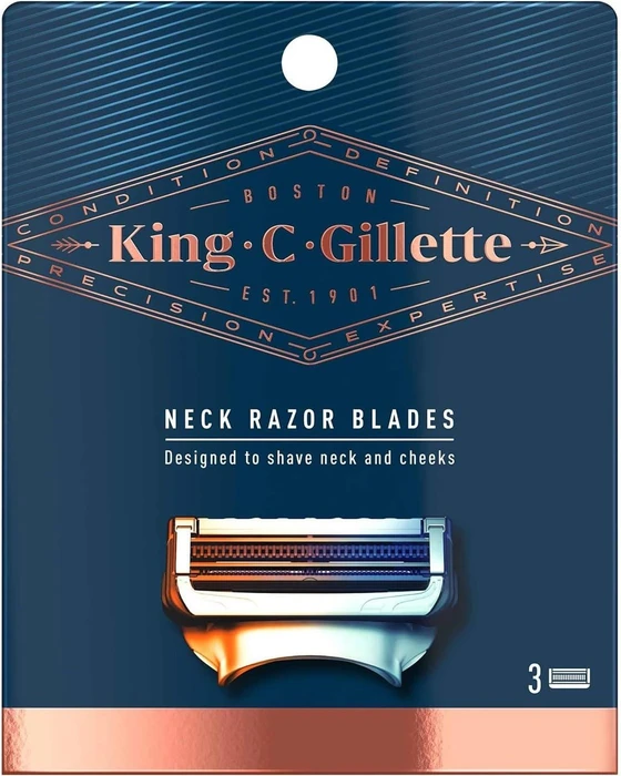 Gillette King C. Hals- und Wangen Rasierklinge, 3 Stück