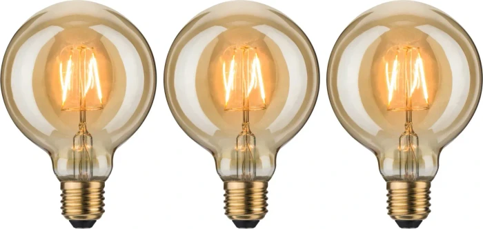 Paulmann Filament LED Globe 95 E27 2.7W/817 gold, 3 Stück