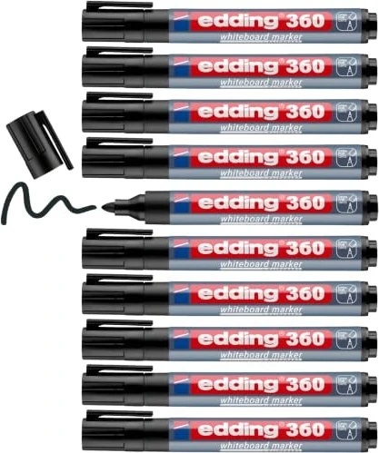 edding 360 Whiteboardmarker schwarz, 10er-Pack