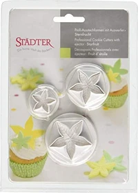 Städter Profi-Ausstecher Sternfrüchte Weihnachtssterne Set weiß, 3-tlg.