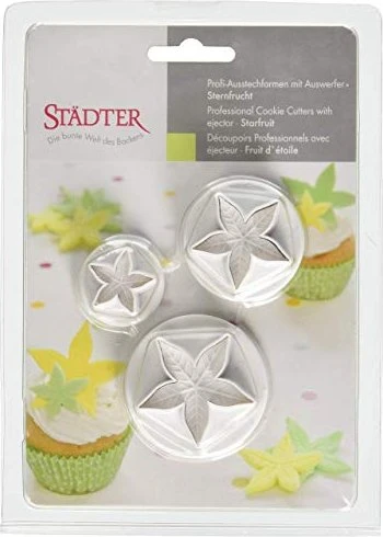Städter Profi-Ausstecher Sternfrüchte Weihnachtssterne Set weiß, 3-tlg.