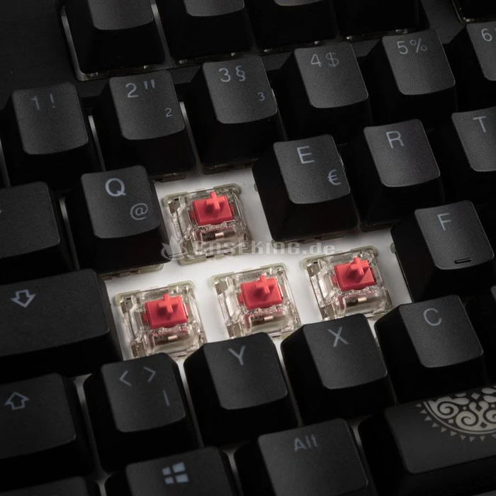 Ducky Shine 7 PBT, LEDs RGB, schwarz, MX SILENT RGB RED, USB, DE