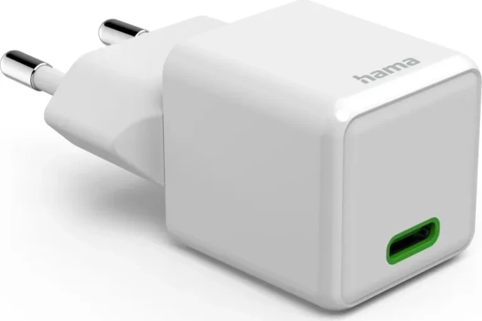 Hama Schnellladegerät USB-C Super-Mini-Charger PD 20W weiß
