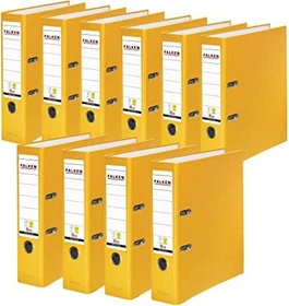 Falken Color Ordner 2-Ring PP, 80mm, A4, gelb, 10er-Pack