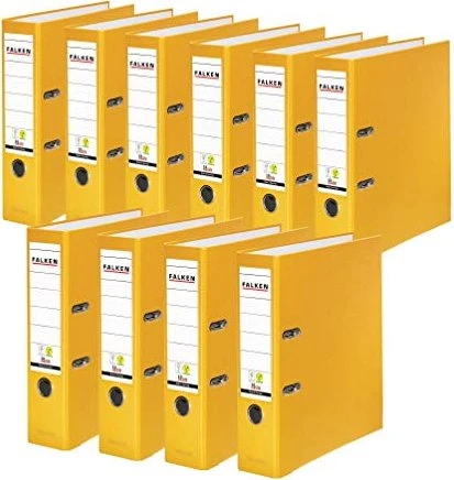 Falken Color Ordner 2-Ring PP, 80mm, A4, gelb, 10er-Pack