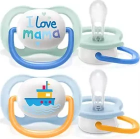 Philips Avent SCF080/01 Ultra Air Beruhigungsschnuller, 0-6M, Silikon, 2 Stück