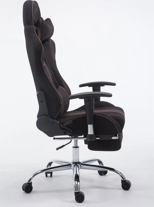 CLP Racing Limit V2 Stoff Gamingstuhl mit Fußstütze, schwarz/braun