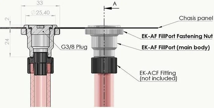EK Water Blocks EK-AF FillPort G1/4", schwarz