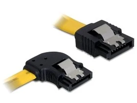 DeLOCK SATA Kabel gelb 0.5m mit Arretierung, links/gerade