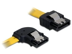 DeLOCK SATA Kabel gelb 0.5m mit Arretierung, links/gerade
