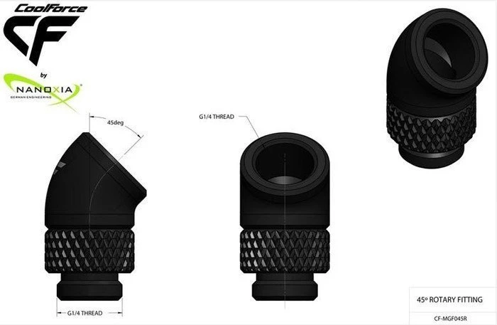 Nanoxia CF1 45° Adapter G1/4" auf G1/4", drehbar