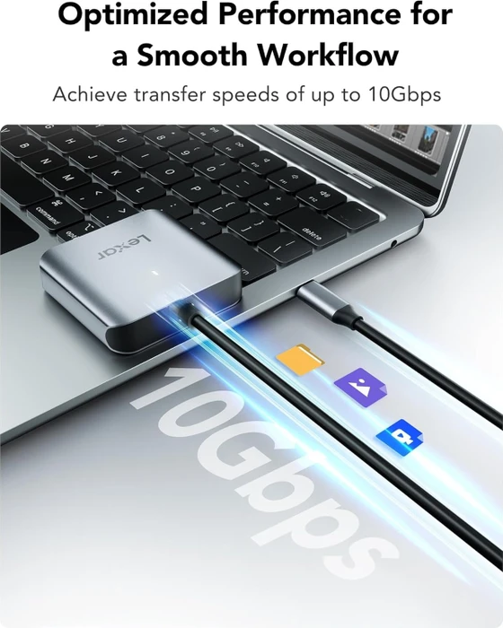 Lexar Professional CFexpress 2.0 Type B Single-Slot-Cardreader RW510, USB-C 3.1 [Stecker]