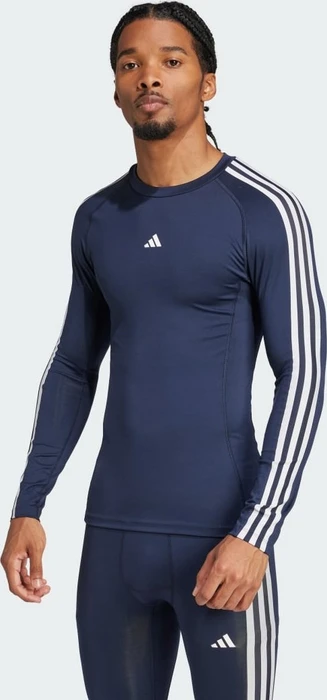 adidas Techfit Compression Training 3-Streifen Kompressionsshirt langarm legend ink (Herren)