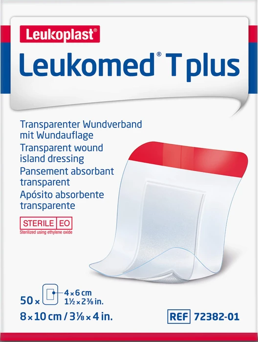 BSN medical Leukoplast Leukomed T plus waterproof transparent, 8 x 10cm, 50 Stück