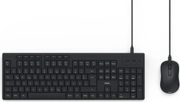 Hama CKM-200 Wired Tastatur und Maus Set, USB, DE