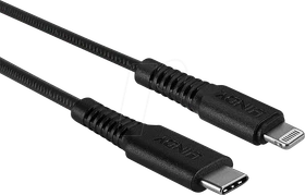 Lindy 2m robustes USB Typ C an Lightning Kabel schwarz
