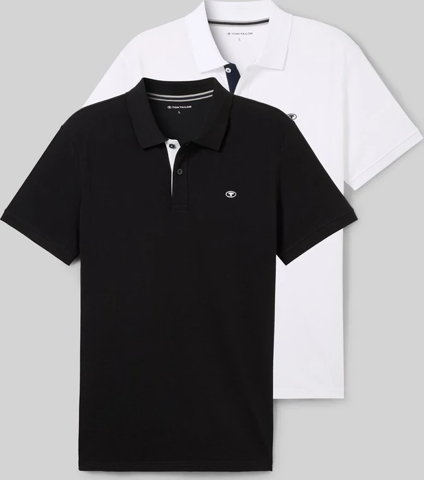 Basic, 2er Pack Poloshirt kurzarm weiß (Herren)