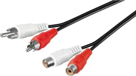 goobay 2x Cinch Stecker auf 2x Cinch Kupplung, 10m (50437)