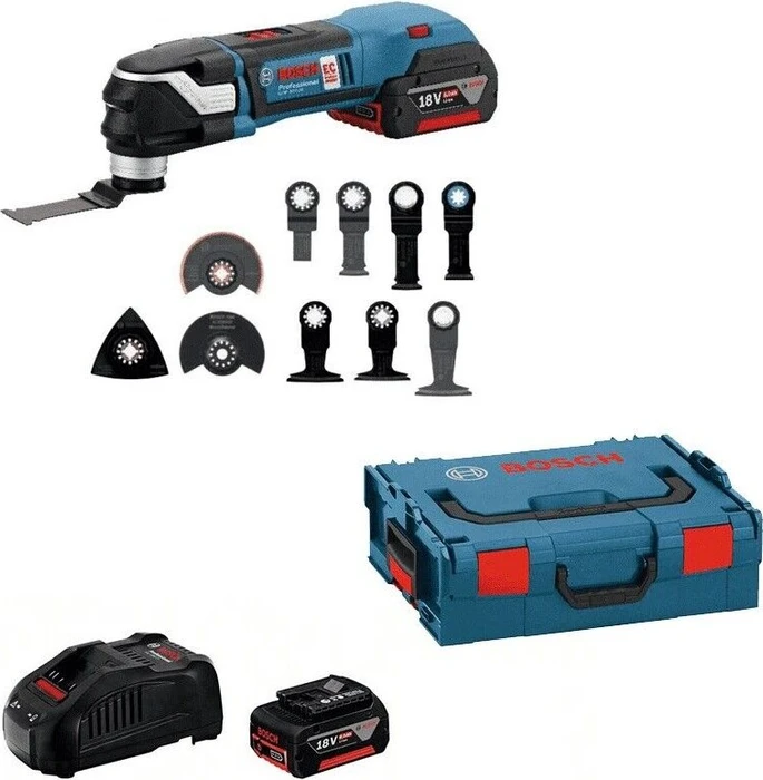 Bosch Professional GOP 18V-28 Akku-Multifunktionswerkzeug inkl. L-Boxx + 2 Akkus 5.0Ah + Zubehör