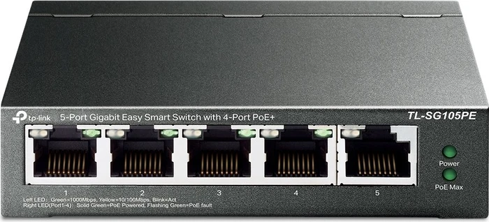 TP-Link TL-SG105PE Desktop Gigabit Smart Switch, 5x RJ-45, 65W PoE+