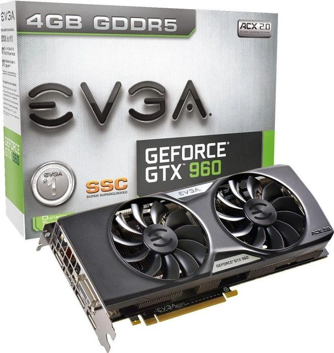 EVGA GeForce GTX 960 SuperSC ACX 2.0+, 4GB GDDR5, DVI, HDMI, 3x DP