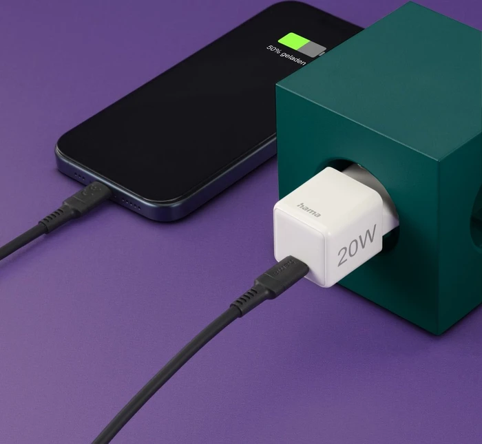 Hama Schnellladegerät USB-C Super-Mini-Charger PD 20 W weiß