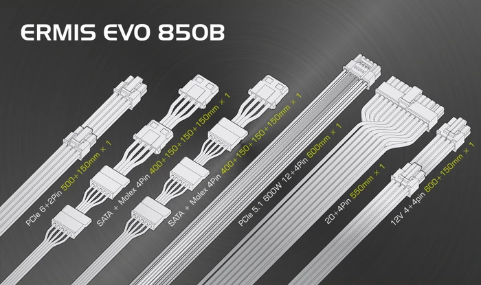 Raijintek ERMIS EVO 850B 850W, ATX 3.1