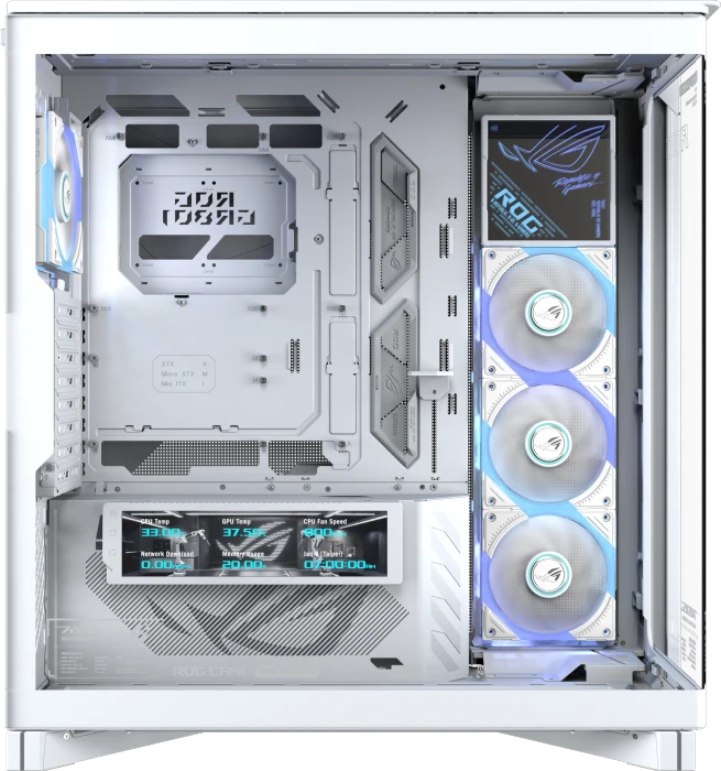 ASUS ROG Cronox GR801 Curve TG ARGB White, Glasfenster