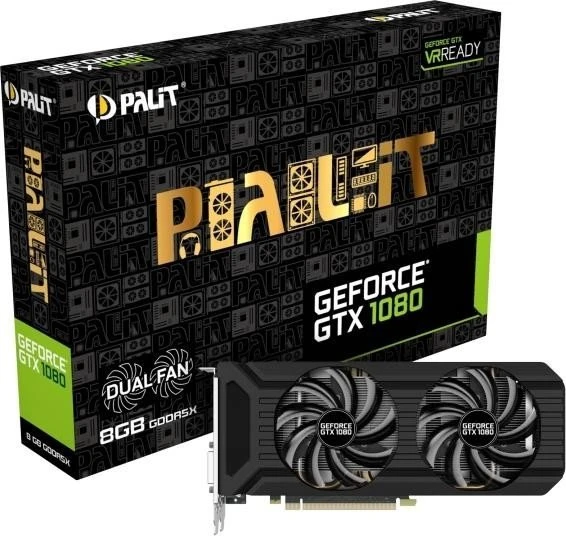 Palit GeForce GTX 1080 Dual, 8GB GDDR5X, DVI, HDMI, 3x DP