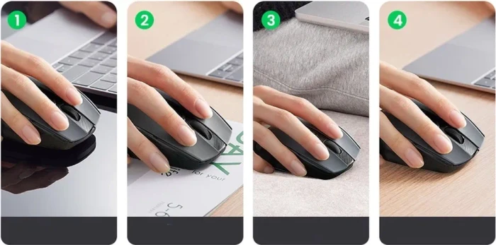 Ugreen MU006 Ergonomic Wireless Mouse, schwarz, USB/Bluetooth