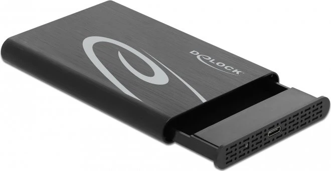 DeLOCK SuperSpeed USB External Enclosure for 1x 2.5" SATA HDD / SSD, 2.5", USB-C 3.1