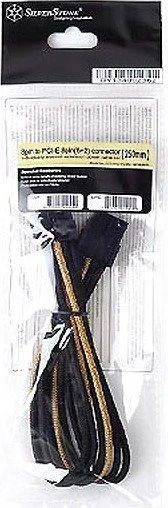 SilverStone PP07-PCIBG, 6/8-Pin PCIe Verlängerung 250mm, sleeved schwarz/gold