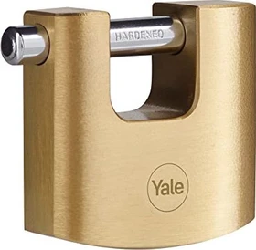 Yale Y114B/60 Messing Blockhangschloss, Vorhängeschloss