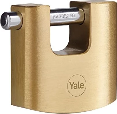 Yale Y114B/60 Messing Blockhangschloss, Vorhängeschloss