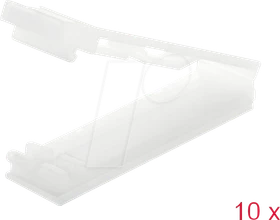 DeLOCK Flachbandkabelhalter mit Verschlussclip, selbstklebend, natur, 10 Stück