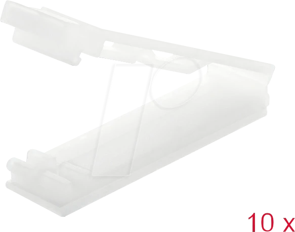 DeLOCK Flachbandkabelhalter mit Verschlussclip, selbstklebend, natur, 10 Stück