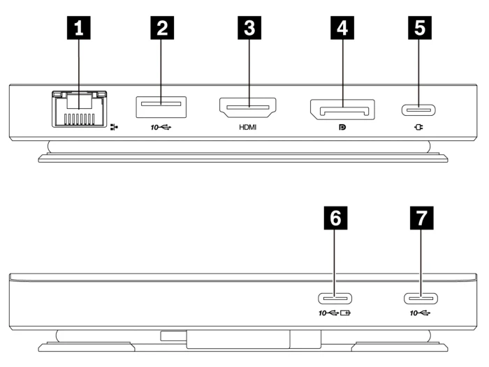 Lenovo USB-C Dual Display Travel Dock (40B9), ohne Netzteil, USB-C 3.1 [Stecker]