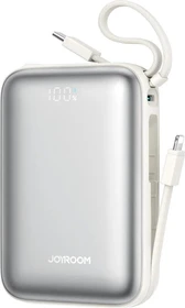 Joyroom Powerbank Mini mit USB-C- & Lightning-Kabel 20000mAh 22.5W weiß/grau
