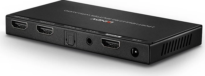 Lindy 2 Port HDMI 18G Splitter mit Audio & Downscaling